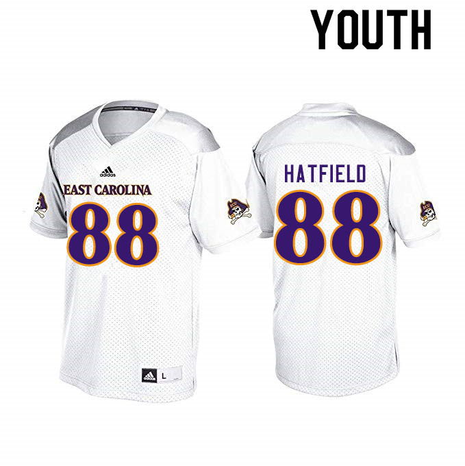 Youth #88 Jsi Hatfield ECU Pirates College Football Jerseys Sale-White - Click Image to Close